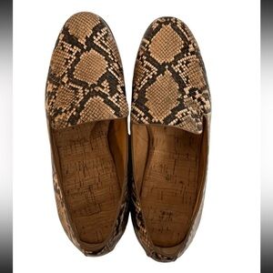 Korks Laine Snake Embossed Leather Loafers Women’s Size 8.5
